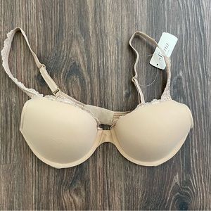 NWT Soma Embraceable Push-up Lace Trim Nude 32C